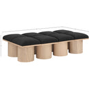 Meridian Pavilion Black Boucle Fabric Bench IMAGE 7