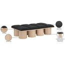 Meridian Pavilion Black Boucle Fabric Bench IMAGE 8