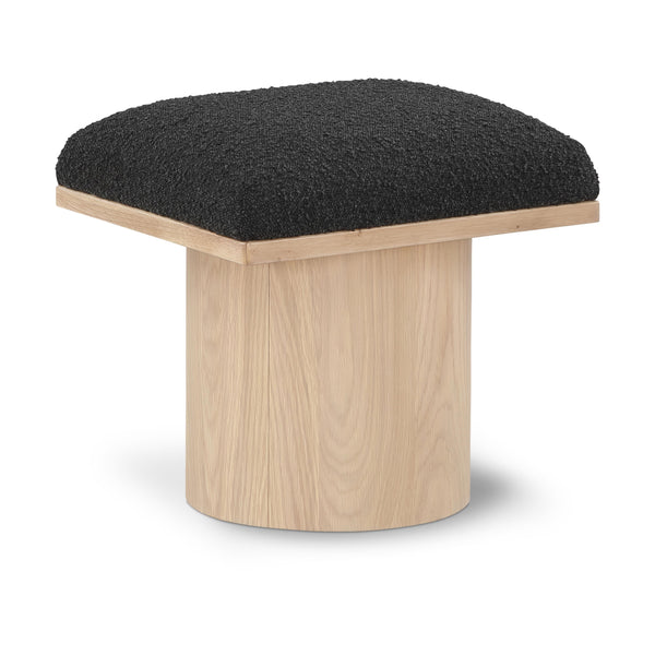 Meridian Pavilion Black Boucle Fabric Bench/Stool IMAGE 1