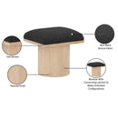 Meridian Pavilion Black Boucle Fabric Bench/Stool IMAGE 8