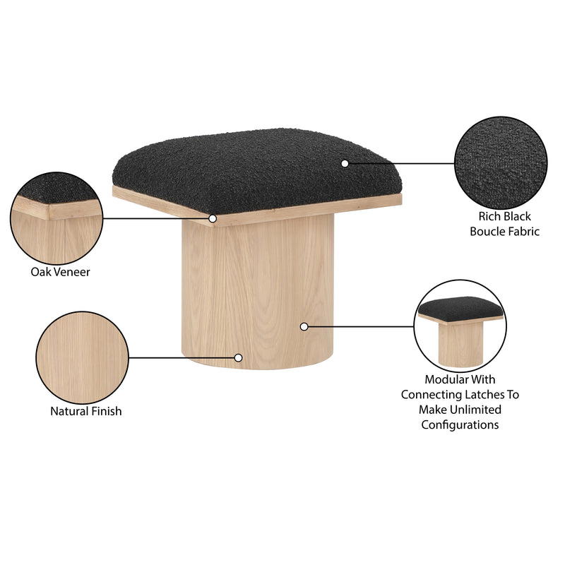 Meridian Pavilion Black Boucle Fabric Bench/Stool IMAGE 8