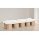 Meridian Pavilion Cream Boucle Fabric Bench IMAGE 2
