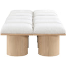 Meridian Pavilion Cream Boucle Fabric Bench IMAGE 4