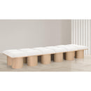 Meridian Pavilion Cream Boucle Fabric Bench IMAGE 2