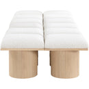 Meridian Pavilion Cream Boucle Fabric Bench IMAGE 4
