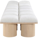 Meridian Pavilion Cream Boucle Fabric Bench IMAGE 4