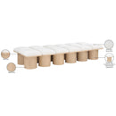 Meridian Pavilion Cream Boucle Fabric Bench IMAGE 8