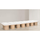 Meridian Pavilion Cream Boucle Fabric Bench IMAGE 2