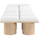 Meridian Pavilion Cream Boucle Fabric Bench IMAGE 4