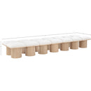 Meridian Pavilion Cream Boucle Fabric Bench IMAGE 6