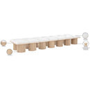 Meridian Pavilion Cream Boucle Fabric Bench IMAGE 7