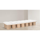 Meridian Pavilion Cream Boucle Fabric Bench IMAGE 2