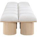 Meridian Pavilion Cream Boucle Fabric Bench IMAGE 4
