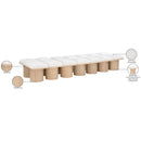 Meridian Pavilion Cream Boucle Fabric Bench IMAGE 8