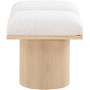 Meridian Pavilion Cream Boucle Fabric Bench IMAGE 4