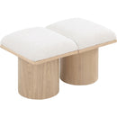 Meridian Pavilion Cream Boucle Fabric Bench IMAGE 5
