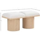 Meridian Pavilion Cream Boucle Fabric Bench IMAGE 7