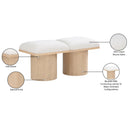 Meridian Pavilion Cream Boucle Fabric Bench IMAGE 8