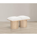 Meridian Pavilion Cream Boucle Fabric Bench IMAGE 2