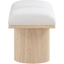 Meridian Pavilion Cream Boucle Fabric Bench IMAGE 4