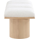 Meridian Pavilion Cream Boucle Fabric Bench IMAGE 4