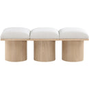 Meridian Pavilion Cream Boucle Fabric Bench IMAGE 3