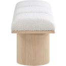 Meridian Pavilion Cream Boucle Fabric Bench IMAGE 4