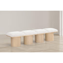 Meridian Pavilion Cream Boucle Fabric Bench IMAGE 2