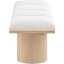Meridian Pavilion Cream Boucle Fabric Bench IMAGE 4