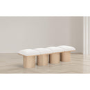 Meridian Pavilion Cream Boucle Fabric Bench IMAGE 2