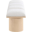 Meridian Pavilion Cream Boucle Fabric Bench IMAGE 4