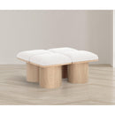 Meridian Pavilion Cream Boucle Fabric Bench IMAGE 2