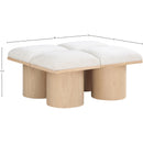 Meridian Pavilion Cream Boucle Fabric Bench IMAGE 6