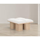 Meridian Pavilion Cream Boucle Fabric Bench IMAGE 2