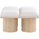 Meridian Pavilion Cream Boucle Fabric Bench IMAGE 4