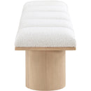 Meridian Pavilion Cream Boucle Fabric Bench IMAGE 4