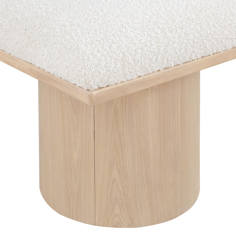 Meridian Pavilion Cream Boucle Fabric Bench IMAGE 6