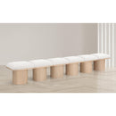 Meridian Pavilion Cream Boucle Fabric Bench IMAGE 2