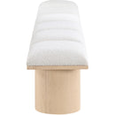 Meridian Pavilion Cream Boucle Fabric Bench IMAGE 4