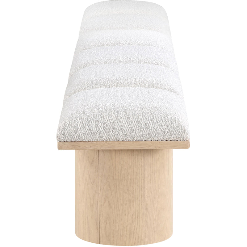 Meridian Pavilion Cream Boucle Fabric Bench IMAGE 4