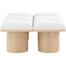 Meridian Pavilion Cream Boucle Fabric Bench IMAGE 4