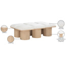 Meridian Pavilion Cream Boucle Fabric Bench IMAGE 7
