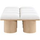 Meridian Pavilion Cream Boucle Fabric Bench IMAGE 4