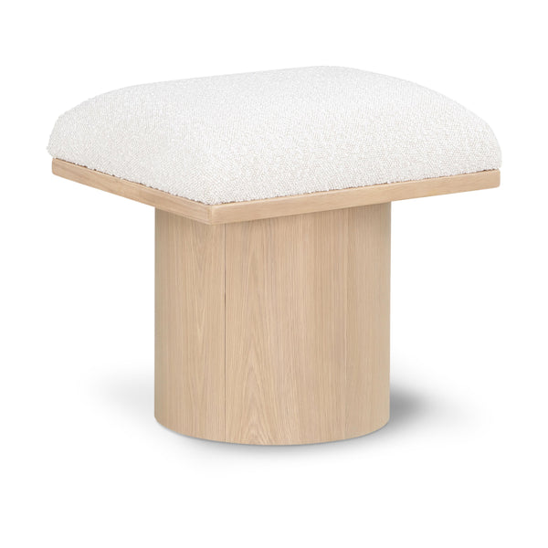 Meridian Pavilion Cream Boucle Fabric Bench/Stool IMAGE 1