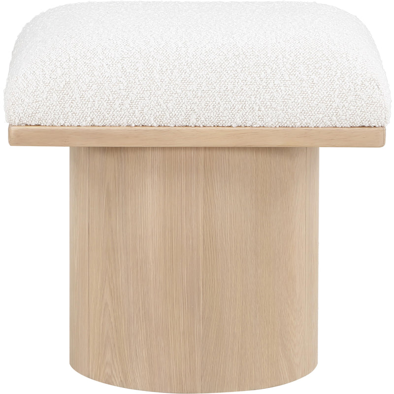 Meridian Pavilion Cream Boucle Fabric Bench/Stool IMAGE 3