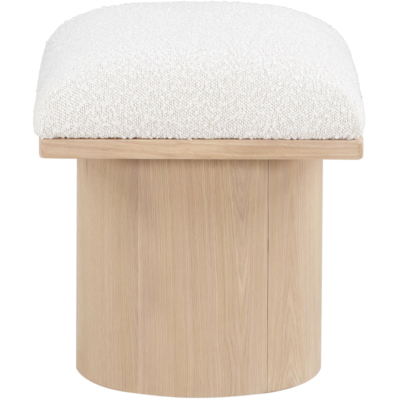 Meridian Pavilion Cream Boucle Fabric Bench/Stool IMAGE 4