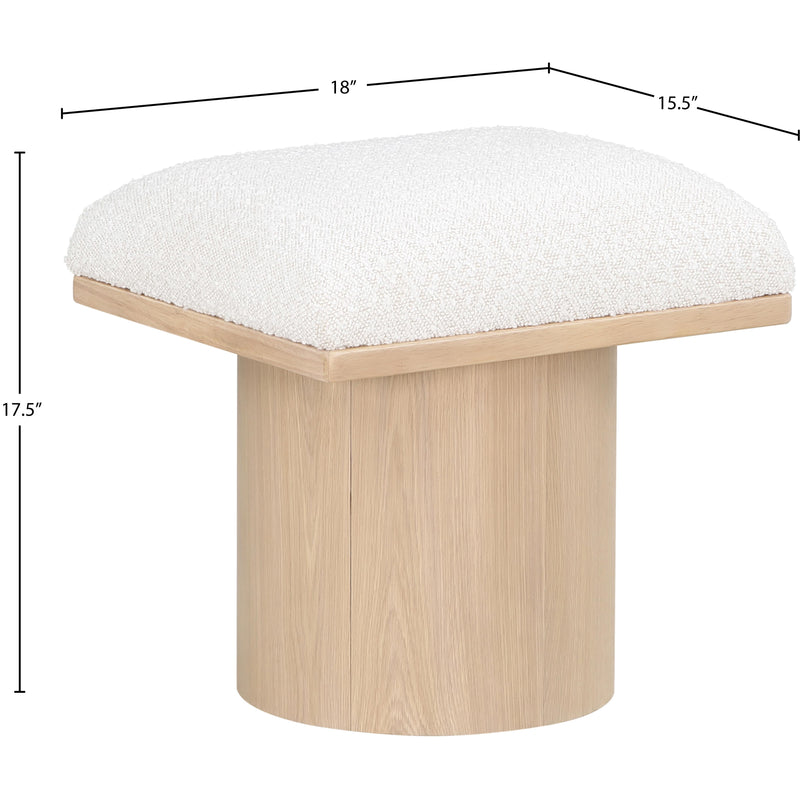 Meridian Pavilion Cream Boucle Fabric Bench/Stool IMAGE 7