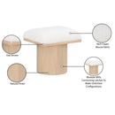 Meridian Pavilion Cream Boucle Fabric Bench/Stool IMAGE 8