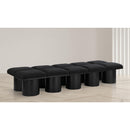 Meridian Pavilion Black Boucle Fabric Bench IMAGE 2