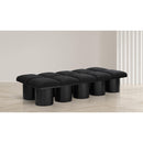 Meridian Pavilion Black Boucle Fabric Bench IMAGE 2